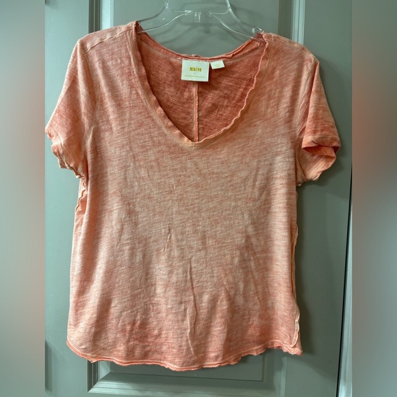 Anthropologie Tops - Maeve by Anthropologie Coral Short Sleeve Tee